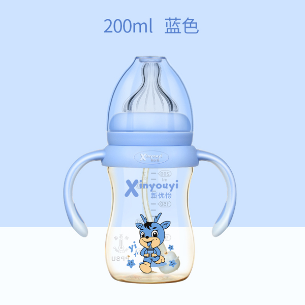 新優怡雙色PPSU奶瓶200ml 藍色