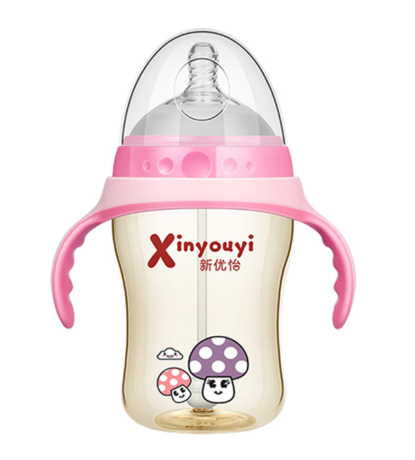 新優怡超寬口PPSU奶瓶320ml 粉色