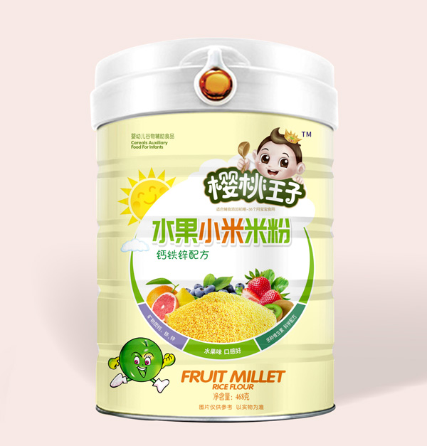 櫻桃王子水果小米米粉-鈣鐵鋅配方罐裝