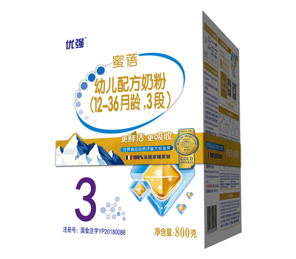 圣元優強蜜蓓幼兒配方奶粉(12-36月齡,3段)盒裝