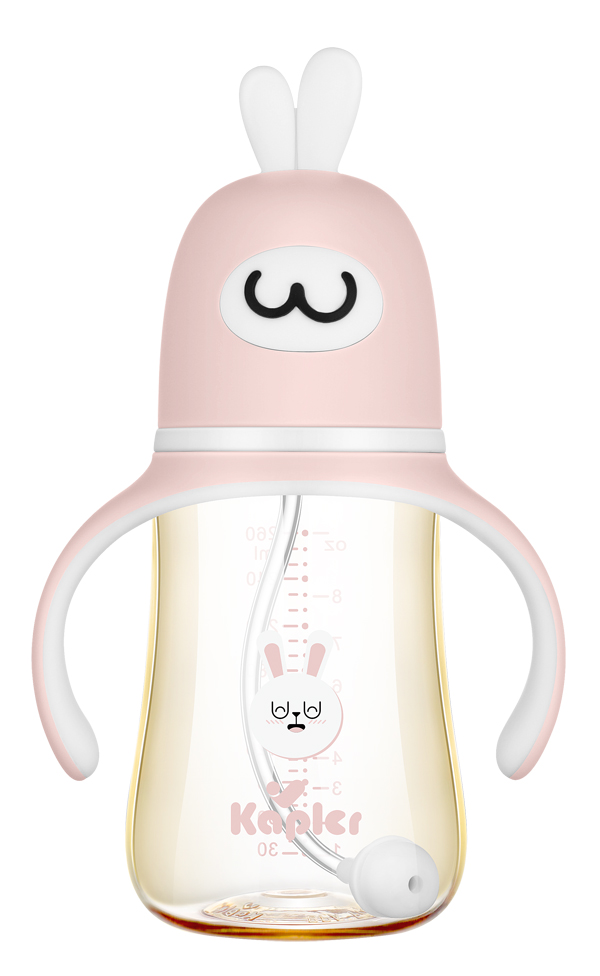 康喂兒趣萌兔PPSU 寬口奶瓶260ML 紅色