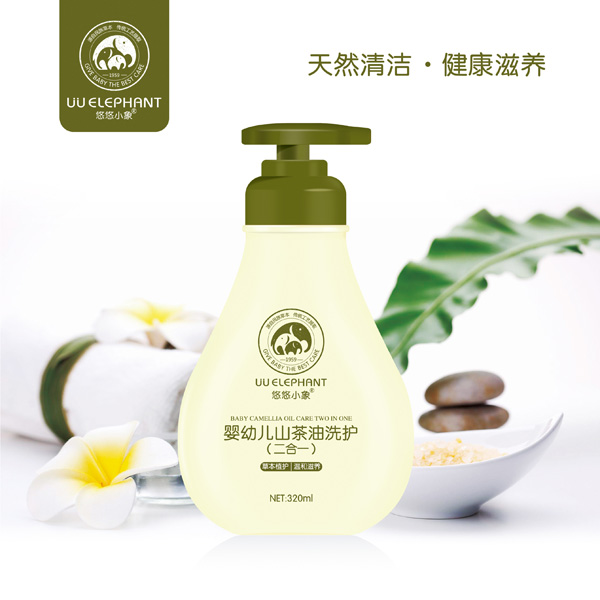 悠悠小象嬰幼兒山茶油洗護(二合一)320ml