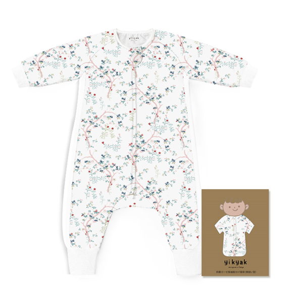 yikyak四層紗布長袖分腿睡袋(側拼款) 春啼.jpg