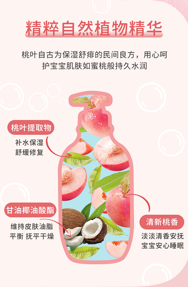 天使森林嬰幼兒洗發沐沐浴露(桃葉精華)500ml詳情頁 (7).jpg