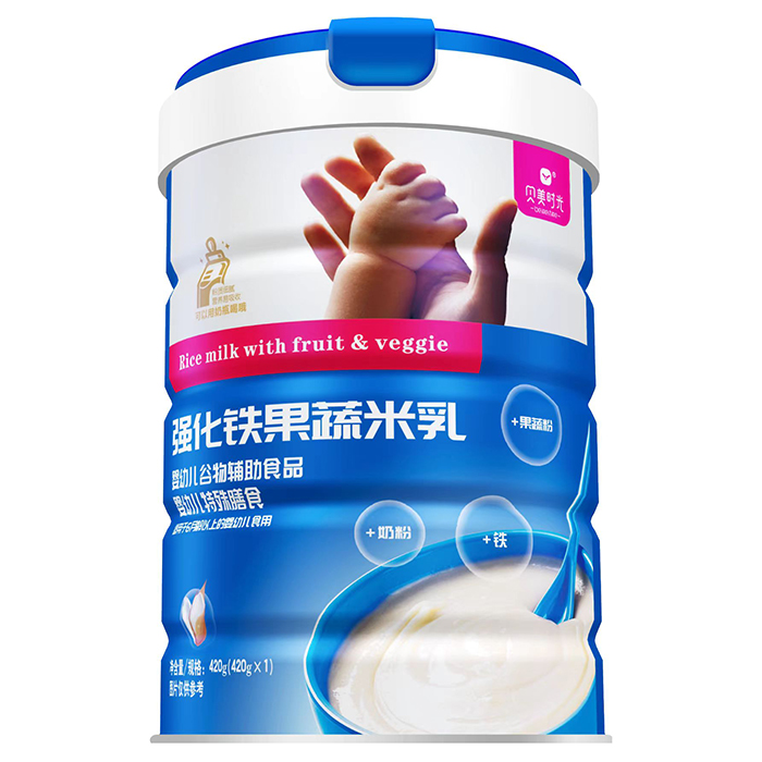 貝美時光強化鐵果蔬米乳