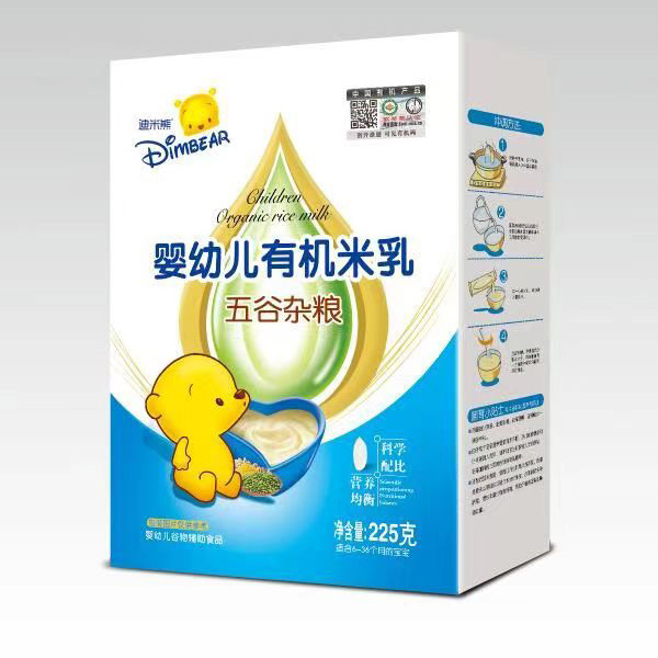 迪米熊嬰幼兒有機(jī)米乳-五谷雜糧盒裝