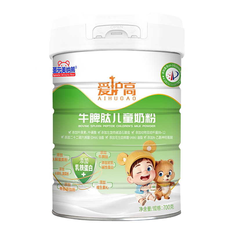 圣元美納熊愛(ài)護(hù)高牛脾肽兒童奶粉