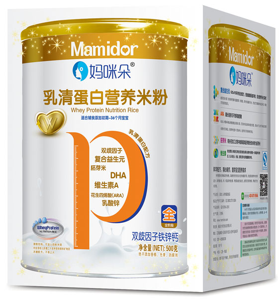 媽咪朵雙歧因子鐵鋅鈣乳清蛋白營養米粉盒裝