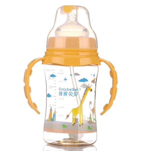 唯昵貝貝寬口PPSU奶瓶240ml黃色