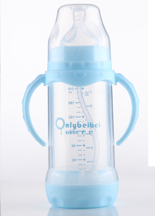 唯昵貝貝寬口防爆玻璃奶瓶210ml藍色